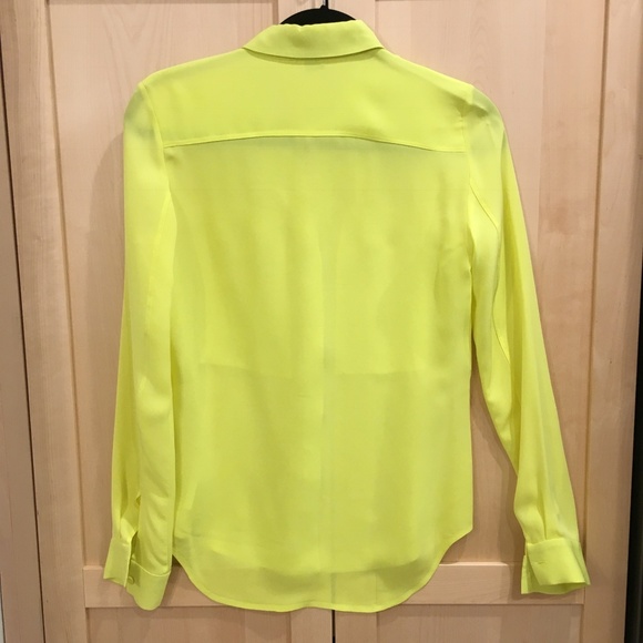Theory 100% Silk Neon Blouse - Picture 3 of 6